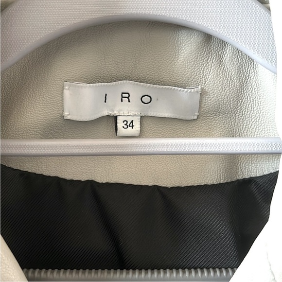 IRO Blondie Studded Leather Jacket Grey - Picture 2 of 16